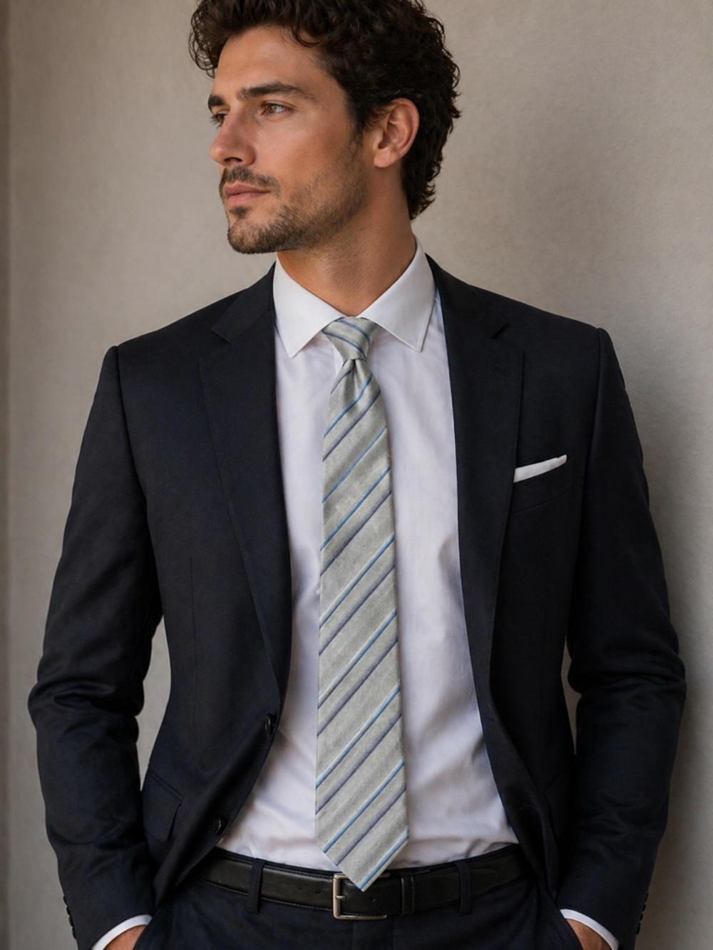 TENDENZA Men’s Striped Tie – New with Tags